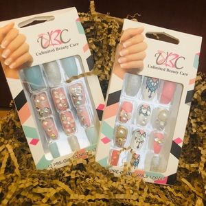 Fashion press on pre glued nails